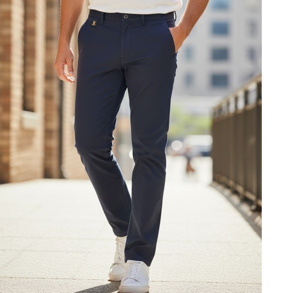 Dockers Mens Smart Series Flex Waistband Water Resistant Chinos Pants Navy 36x30